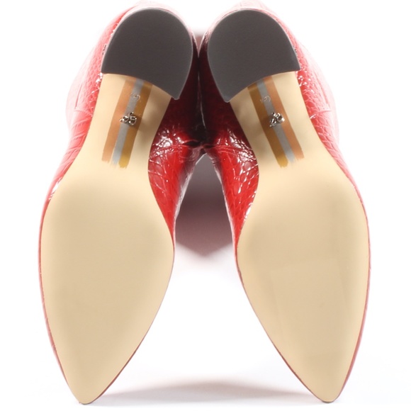 Sam Edelman Raakel Knee High Red Crocodile Boots - Picture 6 of 10